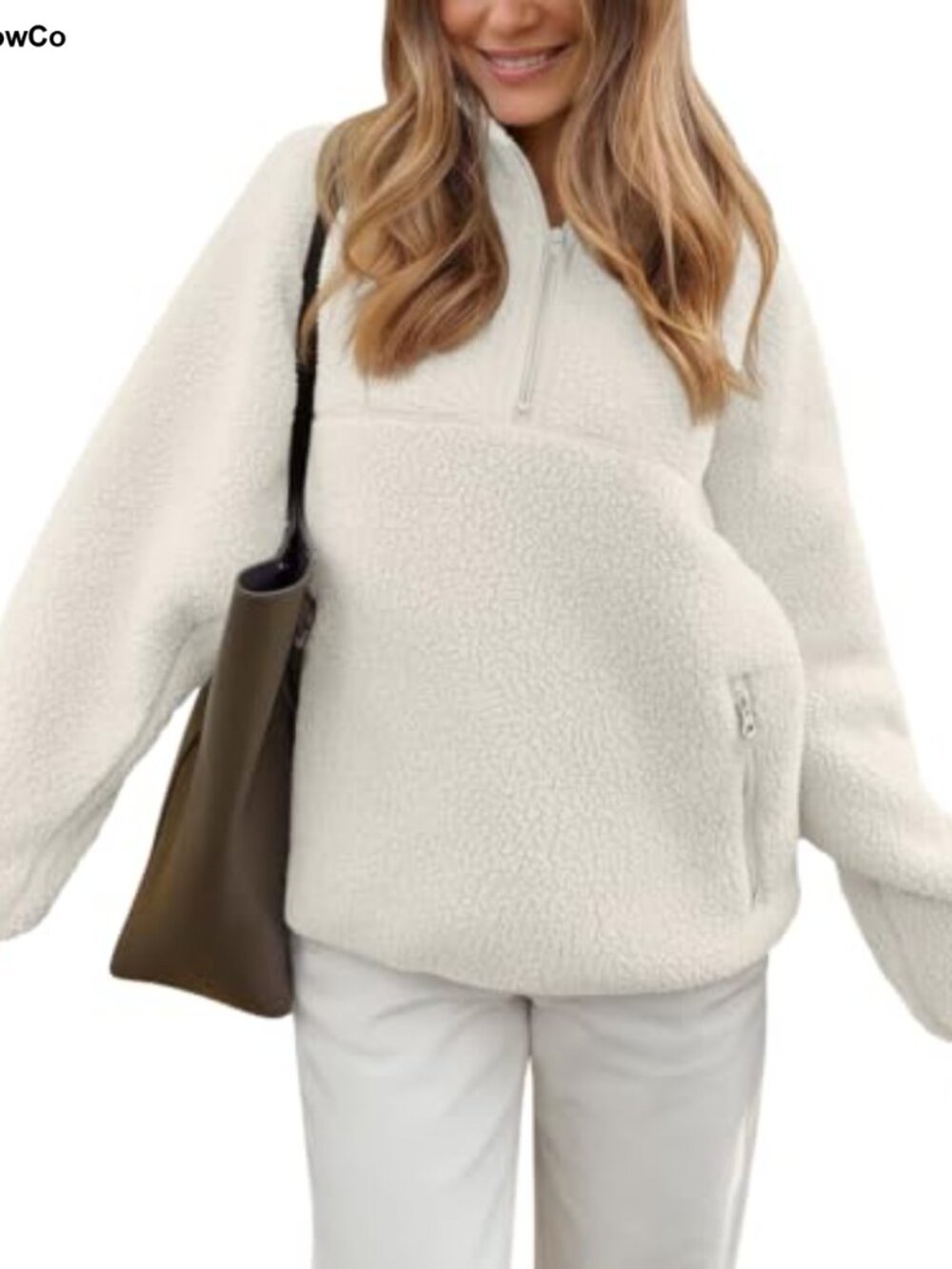 Sherpa Fleece Half Zip Pullover Jacket Women's Winter Warm